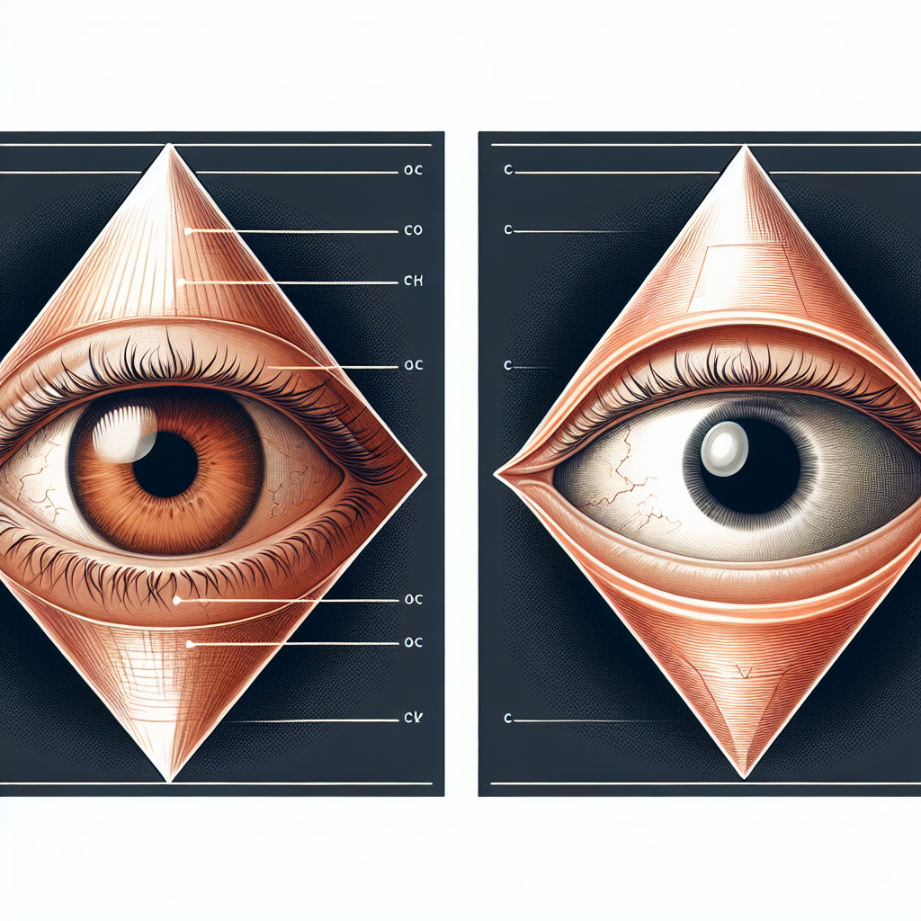 Comparación entre un ojo normal y un ojo con queratocono