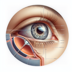 Ojo con queratocono y diagrama de la córnea