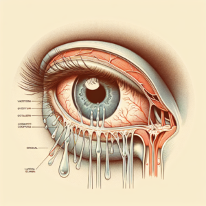 Anatomía del ojo con ojo seco y lagrimeo