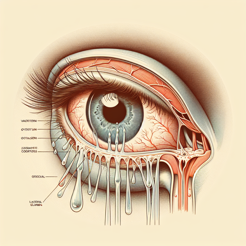 Anatomía del ojo con ojo seco y lagrimeo